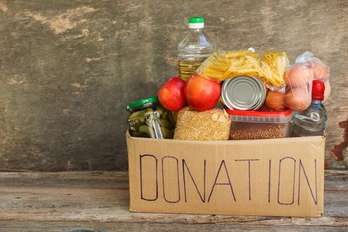 Donation box with food